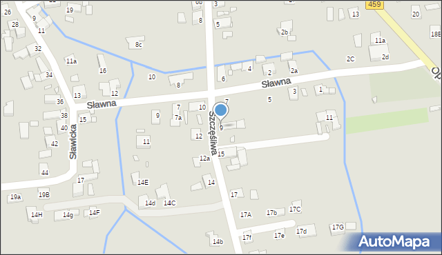 Opole, Szczęśliwa, 9, mapa Opola