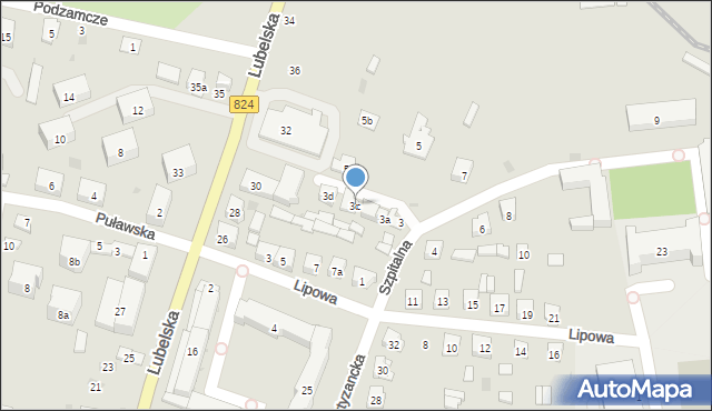 Opole Lubelskie, Szpitalna, 3c, mapa Opole Lubelskie