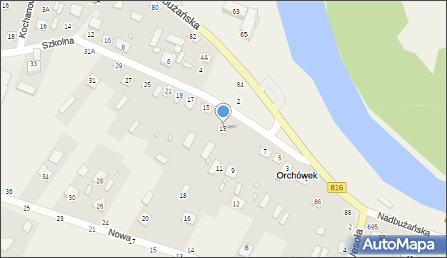 Orchówek, Szkolna, 13, mapa Orchówek