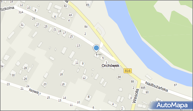 Orchówek, Szkolna, 7, mapa Orchówek