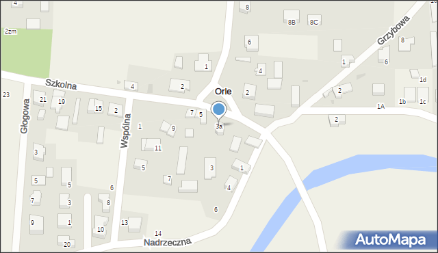 Orle, Szkolna, 3a, mapa Orle
