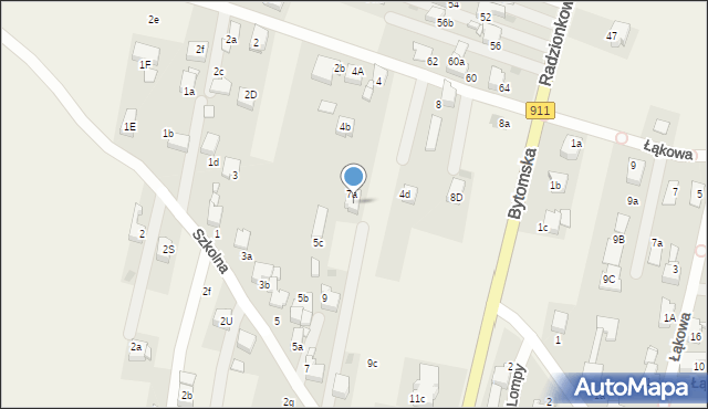 Orzech, Szkolna, 9b, mapa Orzech