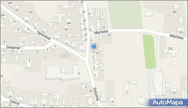 Osie, Szkolna, 9/1, mapa Osie