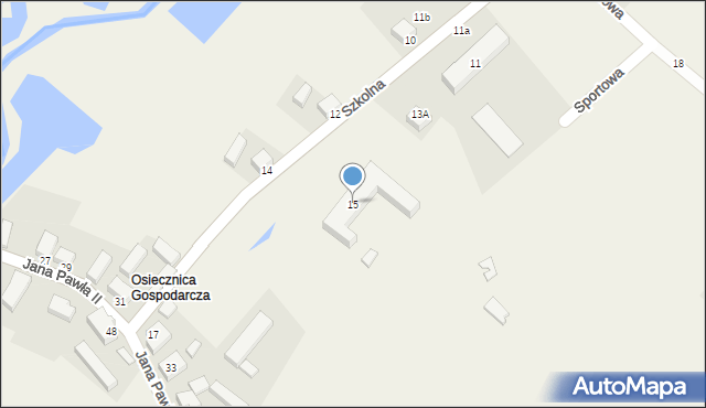 Osiecznica, Szkolna, 15, mapa Osiecznica