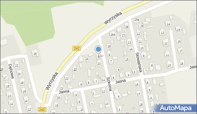 Osiek nad Notecią, Szkolna, 9, mapa Osiek nad Notecią