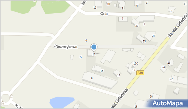 Osielsko, Szosa Gdańska, 13, mapa Osielsko