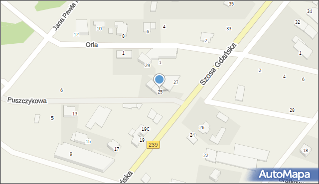 Osielsko, Szosa Gdańska, 25, mapa Osielsko