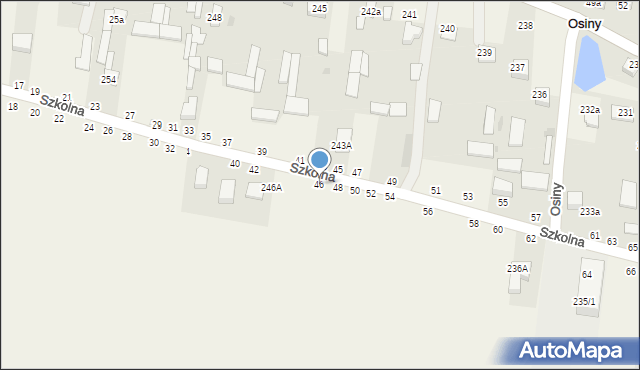 Osiny, Szkolna, 46, mapa Osiny