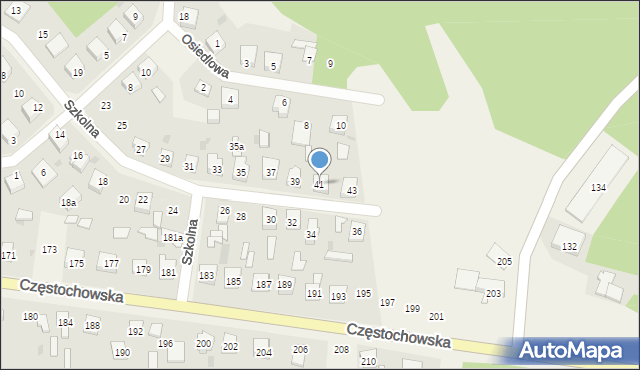 Osiny, Szkolna, 41, mapa Osiny