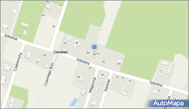 Osowiec, Szkolna, 84, mapa Osowiec