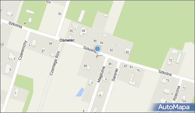 Osowiec, Szkolna, 87, mapa Osowiec