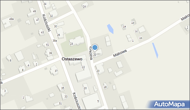 Ostaszewo, Szkolna, 22, mapa Ostaszewo