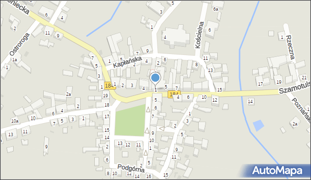 Ostroróg, Szamotulska, 1, mapa Ostroróg