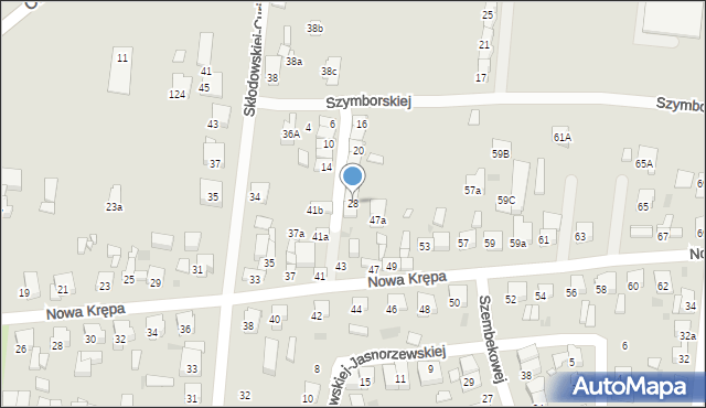 Ostrów Wielkopolski, Szymborskiej Wisławy, 28, mapa Ostrów Wielkopolski