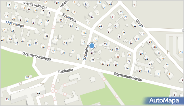 Ostrowiec Świętokrzyski, Szpitalna, 41, mapa Ostrowiec Świętokrzyski