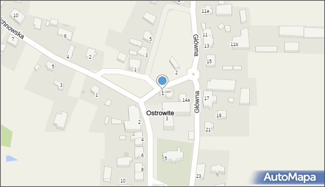 Ostrowite, Szkolna, 1, mapa Ostrowite