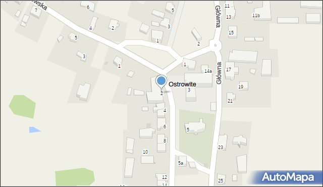 Ostrowite, Szkolna, 2, mapa Ostrowite