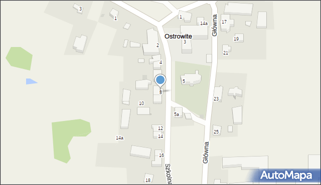 Ostrowite, Szkolna, 8, mapa Ostrowite