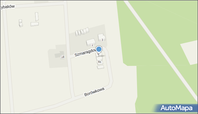 Ostrowo, Szmaragdowa, 6a, mapa Ostrowo