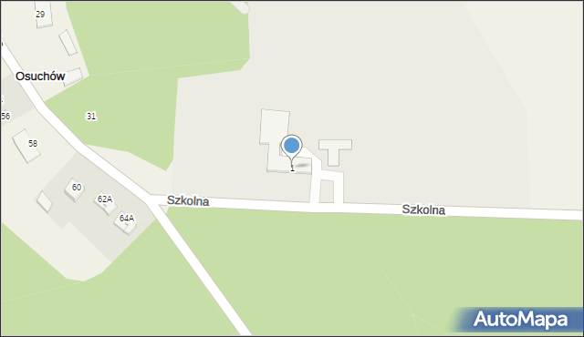 Osuchów, Szkolna, 1, mapa Osuchów