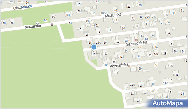 Otwock, Szczecińska, 13, mapa Otwock