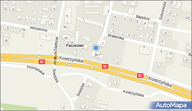 Paczkowo, Szkolna, 2A, mapa Paczkowo