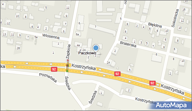 Paczkowo, Szkolna, 3, mapa Paczkowo