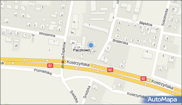 Paczkowo, Szkolna, 3a, mapa Paczkowo