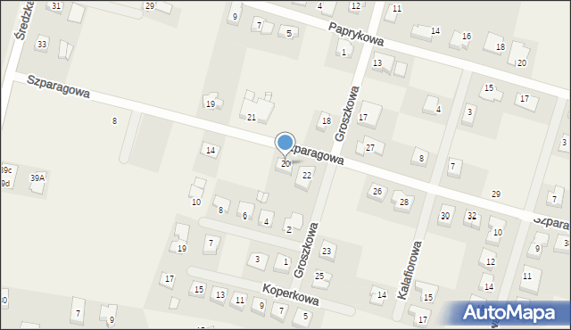 Paczkowo, Szparagowa, 20, mapa Paczkowo