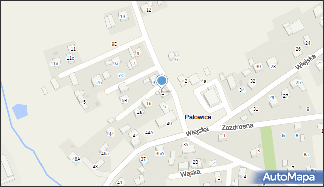 Palowice, Szeroka, 1, mapa Palowice