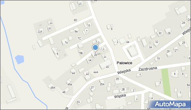 Palowice, Szeroka, 1b, mapa Palowice