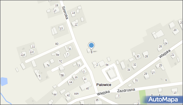 Palowice, Szeroka, 6, mapa Palowice