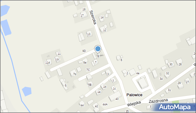 Palowice, Szeroka, 9, mapa Palowice