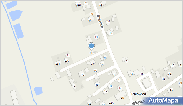 Palowice, Szeroka, 9D, mapa Palowice