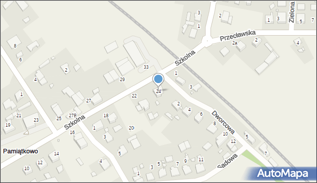 Pamiątkowo, Szkolna, 24, mapa Pamiątkowo