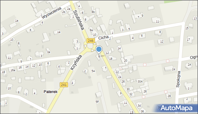 Paterek, Szubińska, 5, mapa Paterek