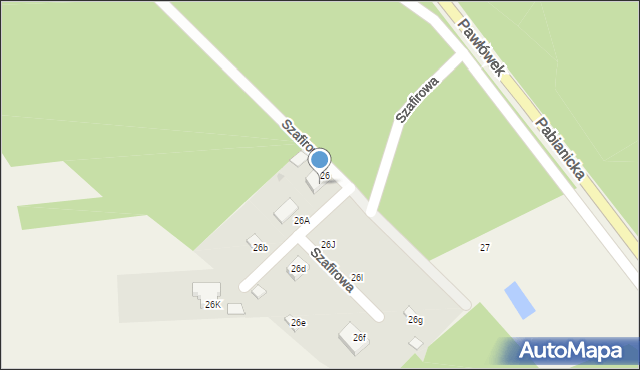 Pawłówek, Szafirowa, 26, mapa Pawłówek