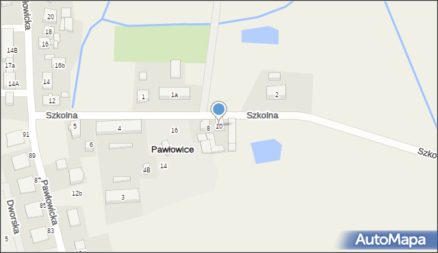 Pawłowice, Szkolna, 10, mapa Pawłowice