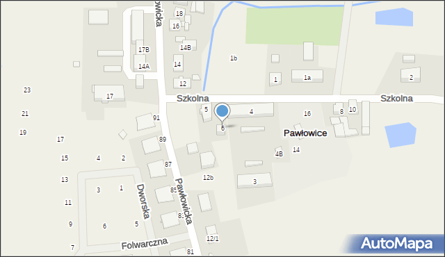 Pawłowice, Szkolna, 6, mapa Pawłowice