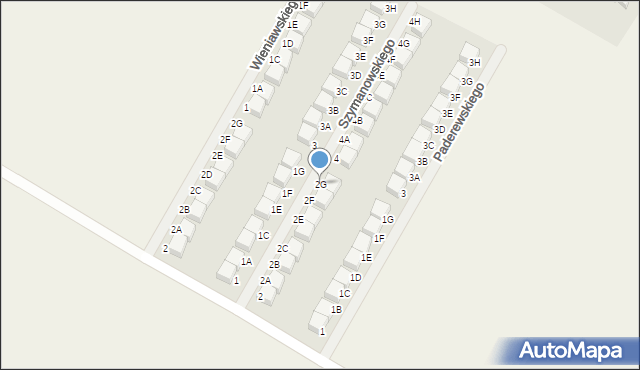 Pępowo, Szymanowskiego, 2G, mapa Pępowo