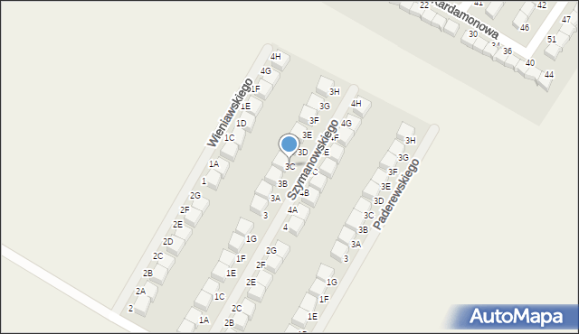 Pępowo, Szymanowskiego, 3C, mapa Pępowo