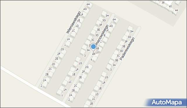 Pępowo, Szymanowskiego, 4A, mapa Pępowo