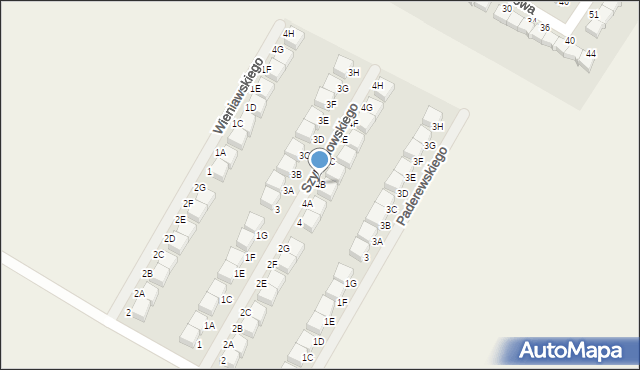 Pępowo, Szymanowskiego, 4B, mapa Pępowo