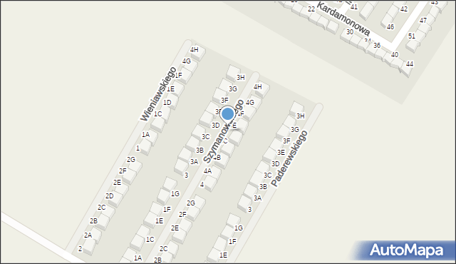 Pępowo, Szymanowskiego, 4D, mapa Pępowo