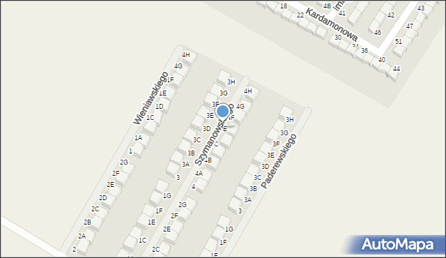 Pępowo, Szymanowskiego, 4E, mapa Pępowo