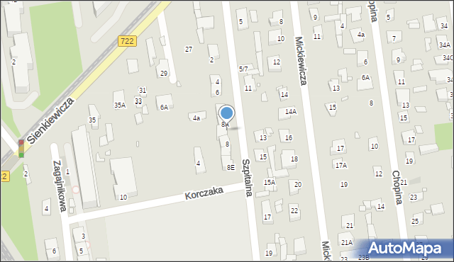Piaseczno, Szpitalna, 8B, mapa Piaseczno