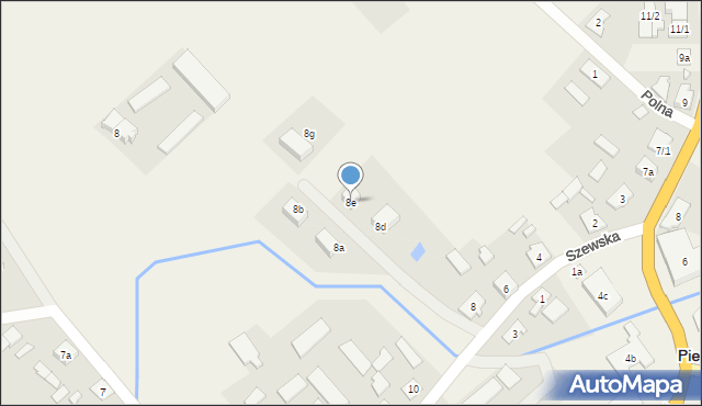 Piecki, Szewska, 8e, mapa Piecki