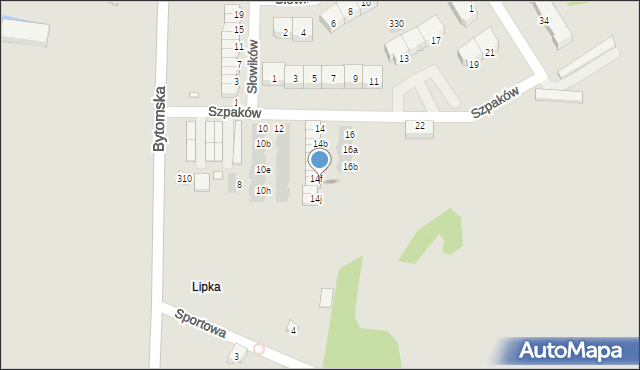 Piekary Śląskie, Szpaków, 14g, mapa Piekary Śląskie