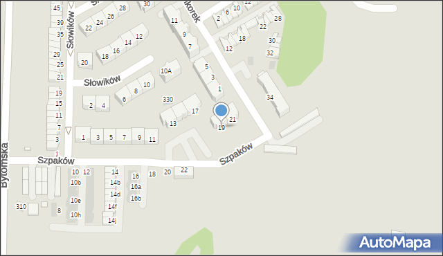 Piekary Śląskie, Szpaków, 19, mapa Piekary Śląskie