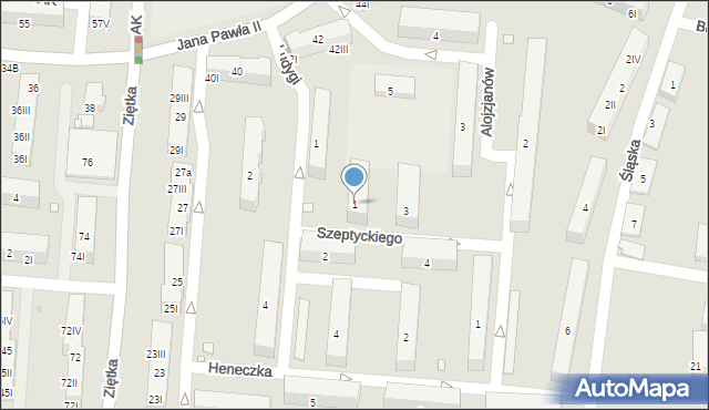 Piekary Śląskie, Szeptyckiego Stanisława, gen., 1, mapa Piekary Śląskie